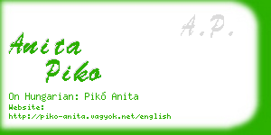 anita piko business card